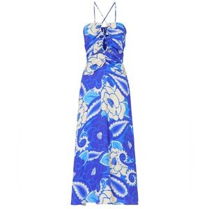 FARM Rio Blue Floral Midi Dress